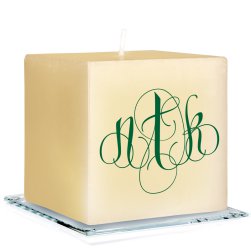 Firenze Monogram Personalized Candle - Printed Raised Ink Firenze Monogram Personalized Candle - Printed Raised Ink