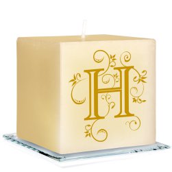 Flourishing Meadow Initial Personalized Candle - Printed Raised Ink Flourishing Meadow Initial Personalized Candle - Printed Raised Ink