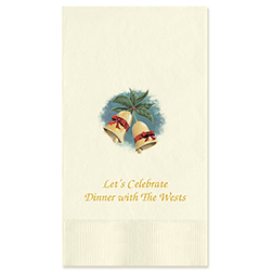 Holiday Bells Guest Towel - Printed