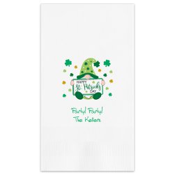 Happy St Patricks Day Gnome Guest Towel - Printed