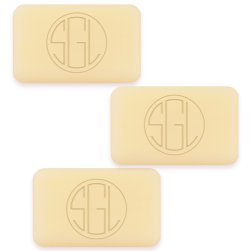 Circle Monogram Personalized Triple Milled French Soap Set of 3 - Engraved