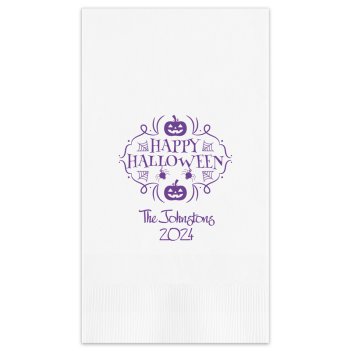 Happy Halloween Pumpkins Guest Towel - Printed