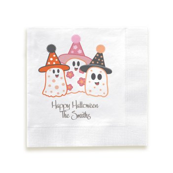 Happy Halloween Ghosts Napkin - Printed