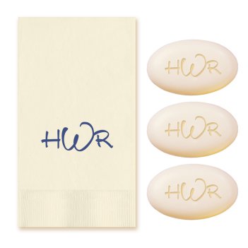 Anthony Monogram Personalized Soap Set of 3 Plus Guest Towels - Engraved