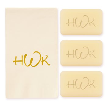 Anthony Monogram Personalized Triple Milled French Soap Set of 3 Plus Guest Towe